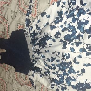 Blue flower flowy dress